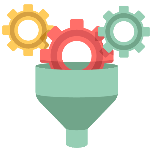 Conversion marketing funnel people icon
