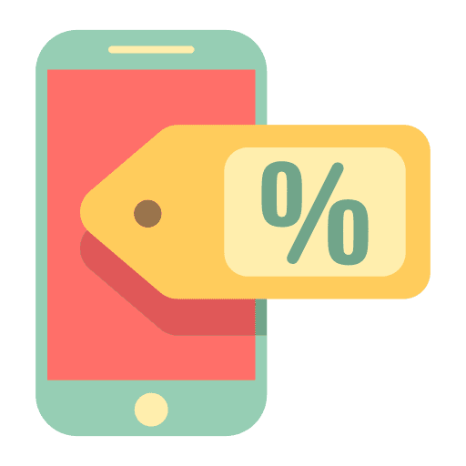 Online sales seo and web electronics percentage icon