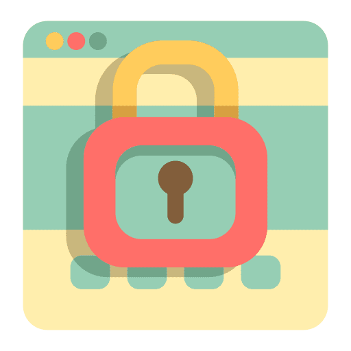 Private network monitor computing security icon
