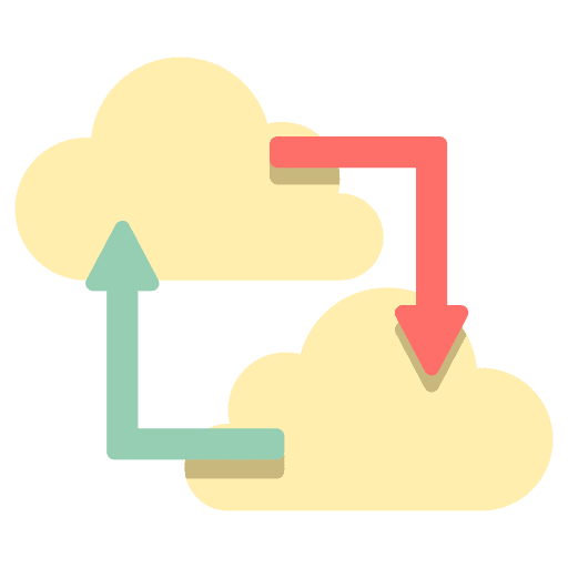 Synchronizing data synchronizing storage icon