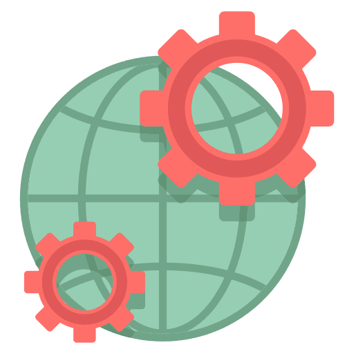 Web development networking settings seo and web icon
