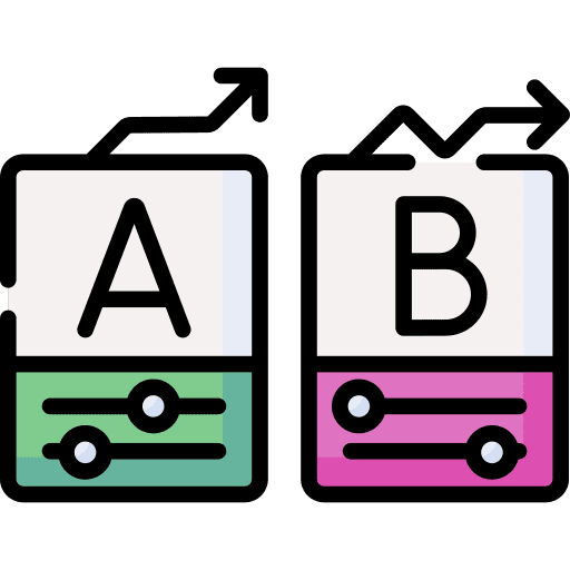 Ab testing ab testing comparative copywriting icon