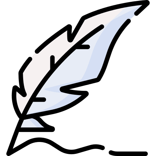 Feather pen education quill write icon