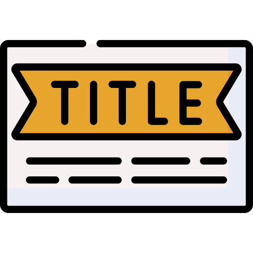 Title layout text lines text icon