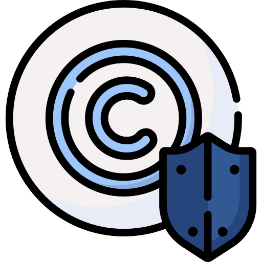 Copyright shield security copywriting icon Copyright shield security copywriting icon
