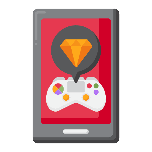 Diamond smartphone microtransaction loot icon Diamond smartphone microtransaction loot icon