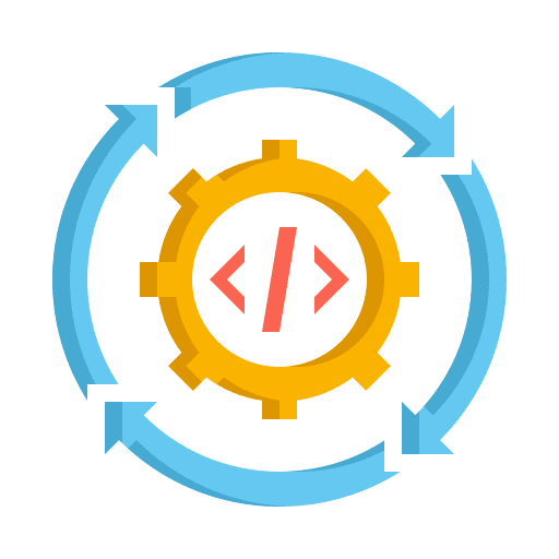 Continuity continuous cogwheel integration icon