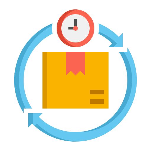 Delivery project shipping and delivery process icon