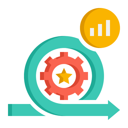 Developing developing business gear icon