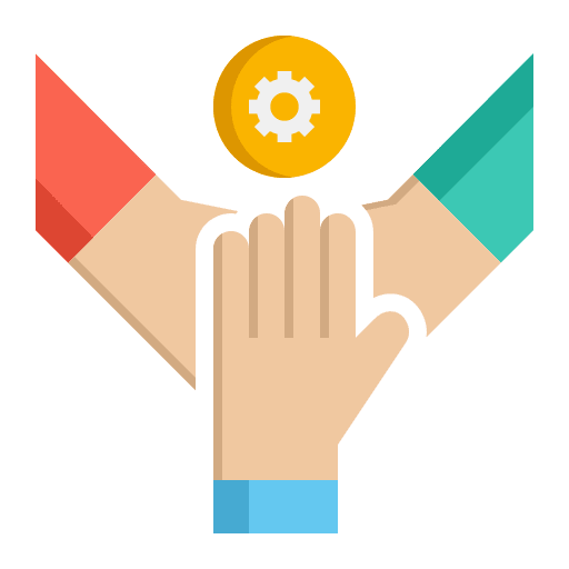 Team work hands support sustainable icon