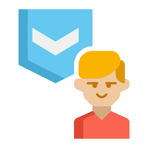 Junior level man people icon