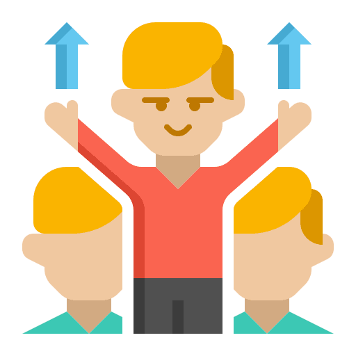 Motivation man teamwork business icon