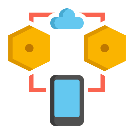 Off hand cloud smartphone icon