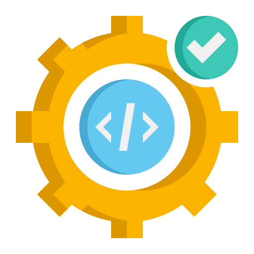 Software application webpage gear coding icon