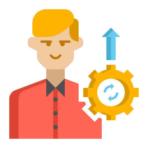 Working style professions and jobs gear icon