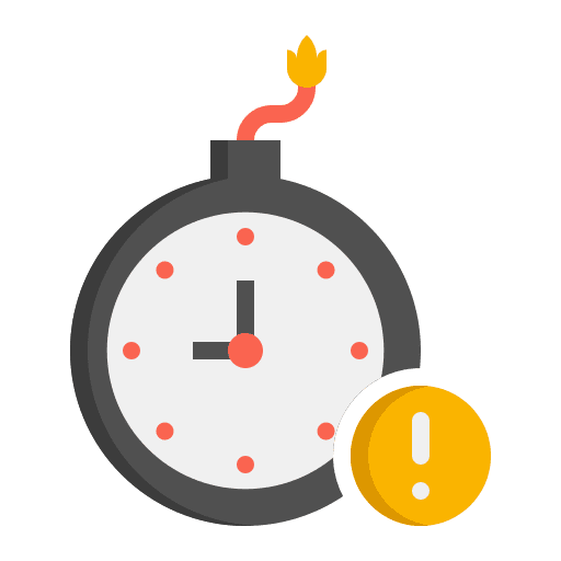 Deadline time schedule warning icon