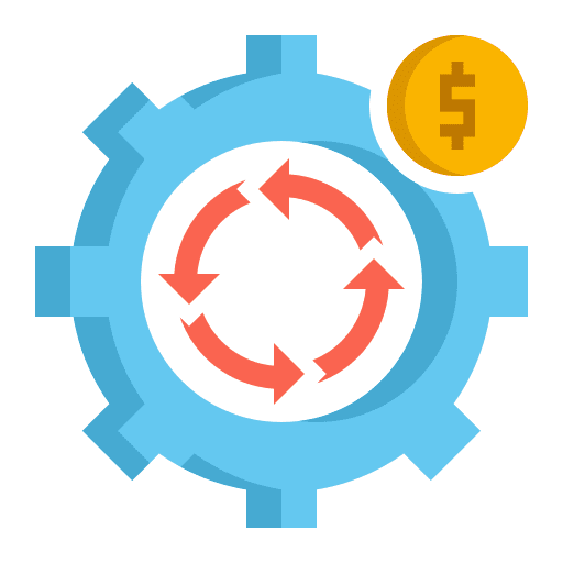 Lean manager gear tasks icon