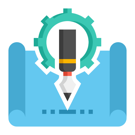 Plan gear calendar pen icon
