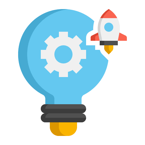 Project start up gear light bulb icon