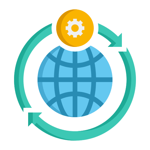Sustainability sustainability business and finance gear icon