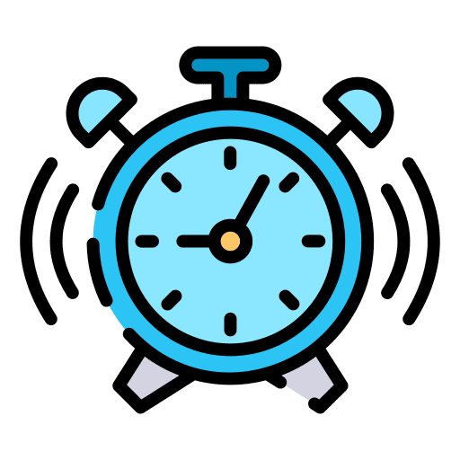 Alarm clock clock time time and date icon