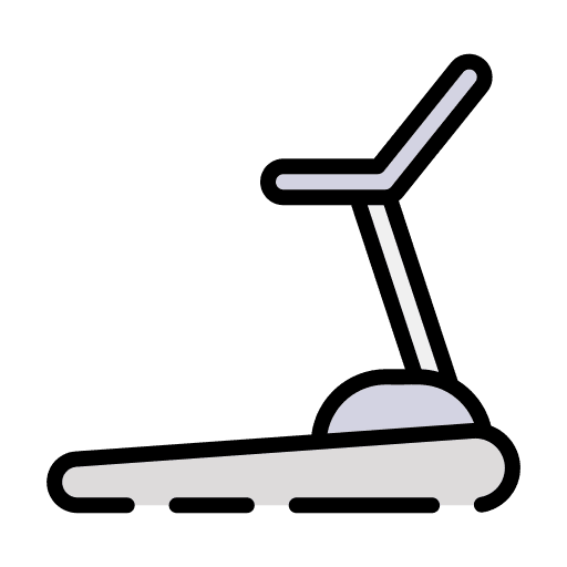 Treadmill exercise machine equipment icon Treadmill exercise machine equipment icon