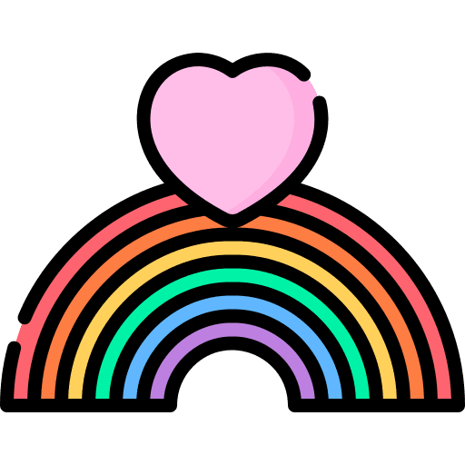 Rainbow romanticism romantic heart icon
