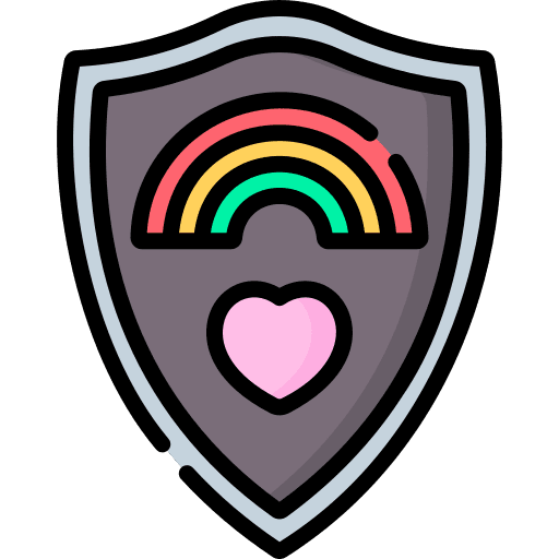 Shield rainbow flag protection rainbow icon Shield rainbow flag protection rainbow icon