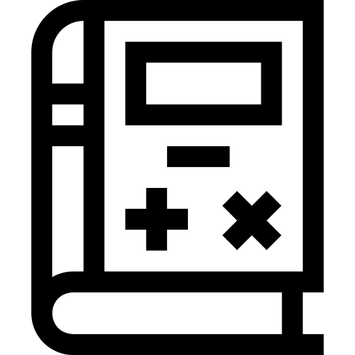 Algebra knowledge book university icon