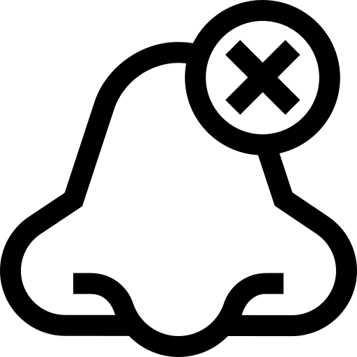 Loss of sense of smell loss of sense of smell symptom signaling icon Loss of sense of smell loss of sense of smell symptom signaling icon