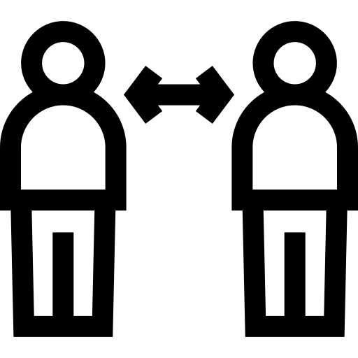 Social distancing distance protection coronavirus icon Social distancing distance protection coronavirus icon