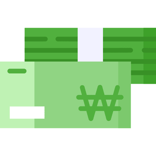 Won currency stack won icon