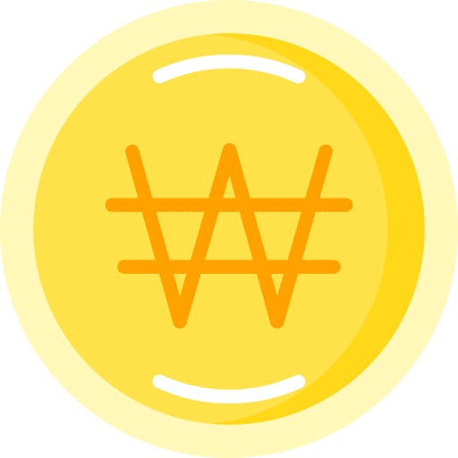 Won south korea business and finance coin icon Won south korea business and finance coin icon