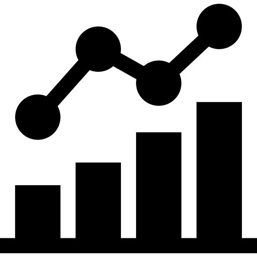 Bar chart finances line graph growth graph icon
