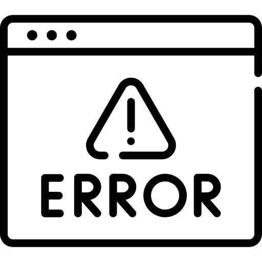 Error seo and web signaling web page icon