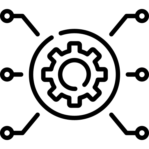 Backlink bullseye marketing cog icon