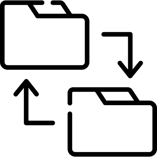 File sharing connection data storage files and folders icon File sharing connection data storage files and folders icon