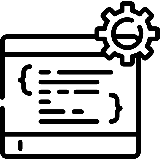Web development computer coding system icon Web development computer coding system icon