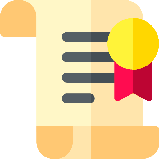 Diploma degree contract files and folders icon