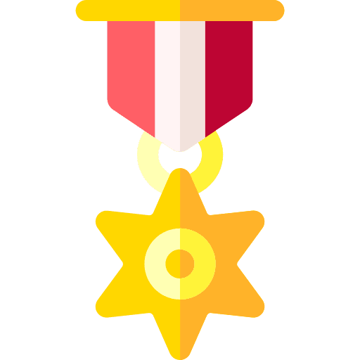 Medal award quality certification icon