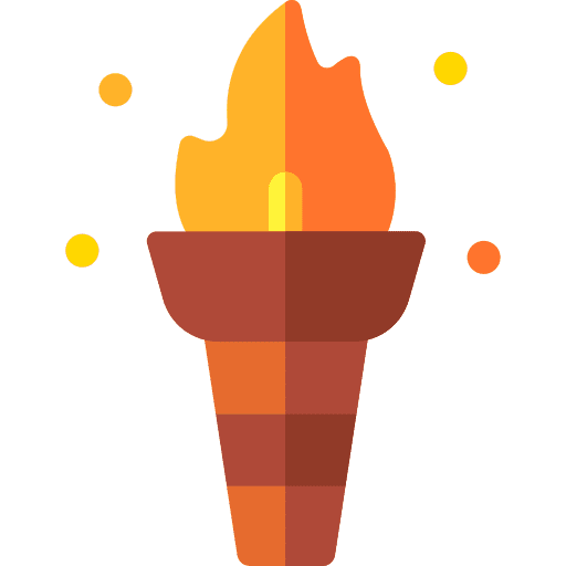 Torch light medieval fire icon