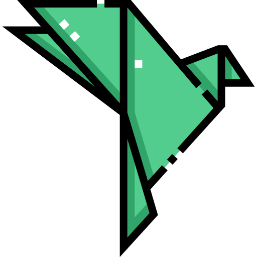 Origami duck crane asian icon