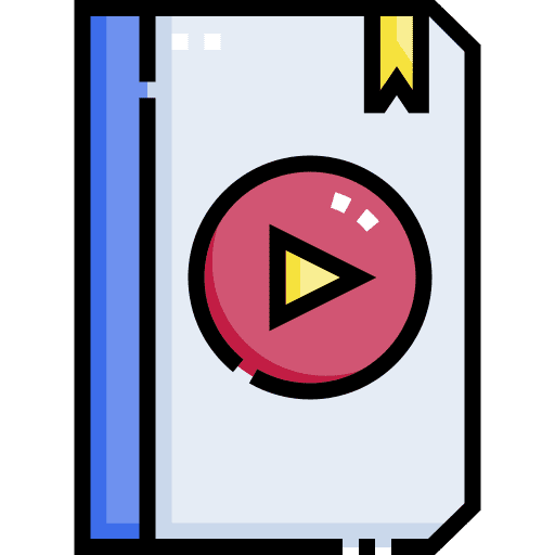 Audiobook videos digital book course icon