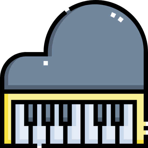 Piano music and multimedia song instrument icon