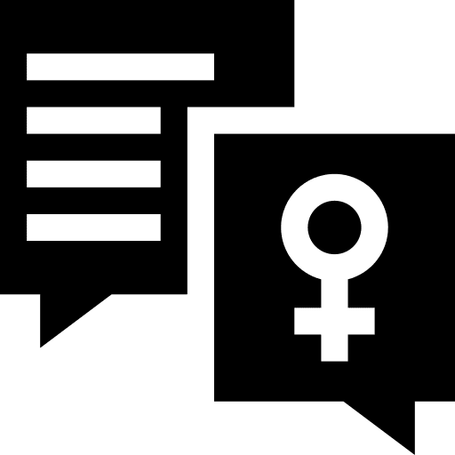 Chat chat chatting female symbol icon Chat chat chatting female symbol icon