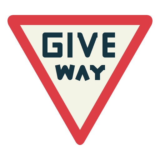 Give way traffic sign signaling give way icon