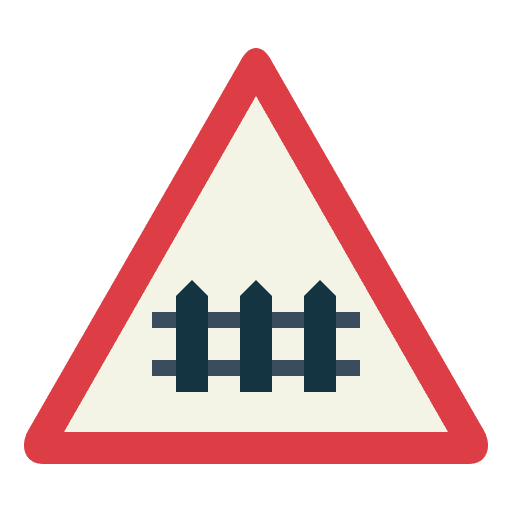 Level crossing level crossing road sign signaling icon