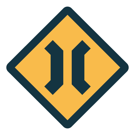 Narrow bridge narrow bridge traffic sign signaling icon