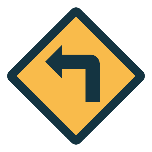 Turn left traffic sign turn left road sign icon