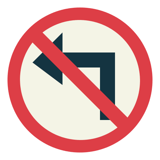 No turn left road sign signaling no turn left icon No turn left road sign signaling no turn left icon